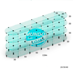 Gôndola Modulado em Vidro 1,60 x 1,00 x 0,60