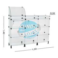 BALCÃO DE ATENDIMENTO EM VIDRO TEMPERADO 30 1 - 1,40 X 1,50 X 0,30 - comprar online
