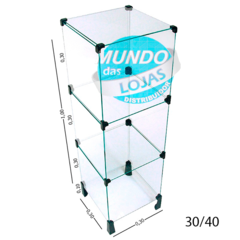 Balcão de Atendimento Modulado em Vidro - 0,30 x 1,00 x 0,30