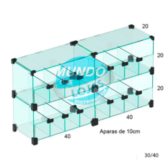 80x40cm - Baleiro de vidro modulado Temperado