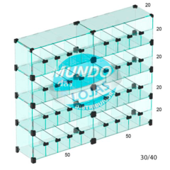 100x80cm - Baleiro de vidro modulado Temperado