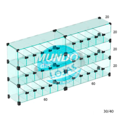 120x60cm - Baleiro de vidro modulado Temperado