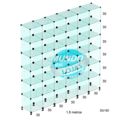 Estante em Vidro Modulado 180cm x 1,80m x 0,30m