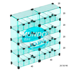 80x80cm - Baleiro de vidro modulado Temperado