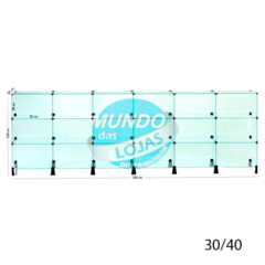 Balcão de Atendimento Modulado em Vidro - 3,00 x 1,00 x 0,30 - comprar online