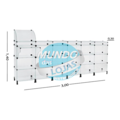 BALCÃO DE ATENDIMENTO EM VIDRO TEMPERADO 30 2 - 1,40 X 3,00 X 0,30 - comprar online