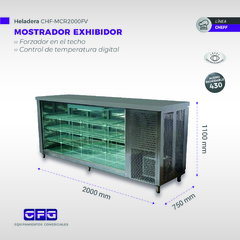 Mostrador Ciego Bajo Mesada 2 mts (3 puertas vidriadas) / CHF-MCR2000FV en internet