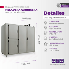 Heladera Carnicera Con Ganchera + Choricera 124 PIES ACERO INOX / PRM-HC124-2440 en internet