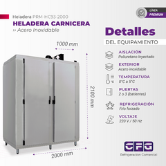 Heladera Carnicera Con Ganchera + Choricera 93 PIES ACERO INOX / PRM-HC93-2000 en internet