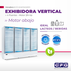 Exhibidora vertical 4 puertas Motor Inferior PERSONALIZABLES / ECO-EV4P2450MI - comprar online