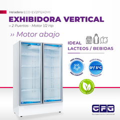 Heladera Exhibidora Vertical 2 Puertas Motor Inferior PERSONALIZABLES / ECO-EV2P1240MI en internet