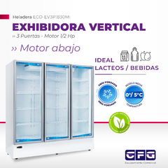 Exhibidora Heladera Vertical 3 puertas Motor Inferior PERSONALIZABLES / ECO-EV3P1830MI - comprar online