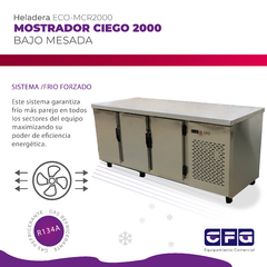 Heladera Mostrador Ciego Bajo Mesada 2 mts (3 puertas) / ECO-MCR2000 - CFG Equipamientos Comerciales