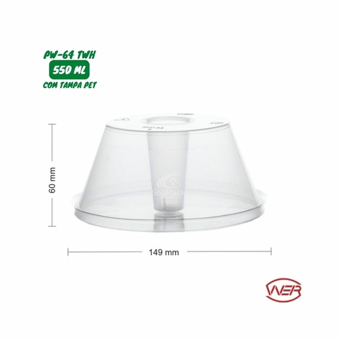 Forma de Pudim Descartável com Tampa P 120ml - Comercial Martini