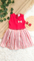 VESTIDO LISTRADO VERMELHO INFANTIL