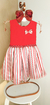 VESTIDO LISTRADO VERMELHO INFANTIL - comprar online