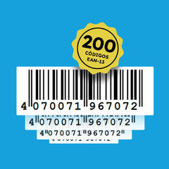 200 Códigos de Barras EAN-13