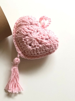 Corazones de crochet en bolsita de organza por encargo (10u) - Deblumi