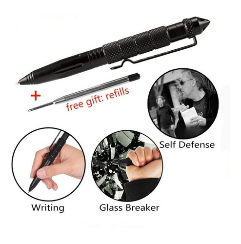 Bolígrafo táctico Kubotan Personal Defense, aluminio, color tinta