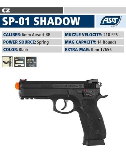 Pistola CZ SP-01 SHADOW - 6 mm muelle airsoft - Aceros de Hispania