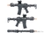 Rifle Colt Sportsline M4 AEG con licencia Cybergun con caja de cambios con microinterruptor G3 (modelo: URX4 PDW-S / negro) - VETA
