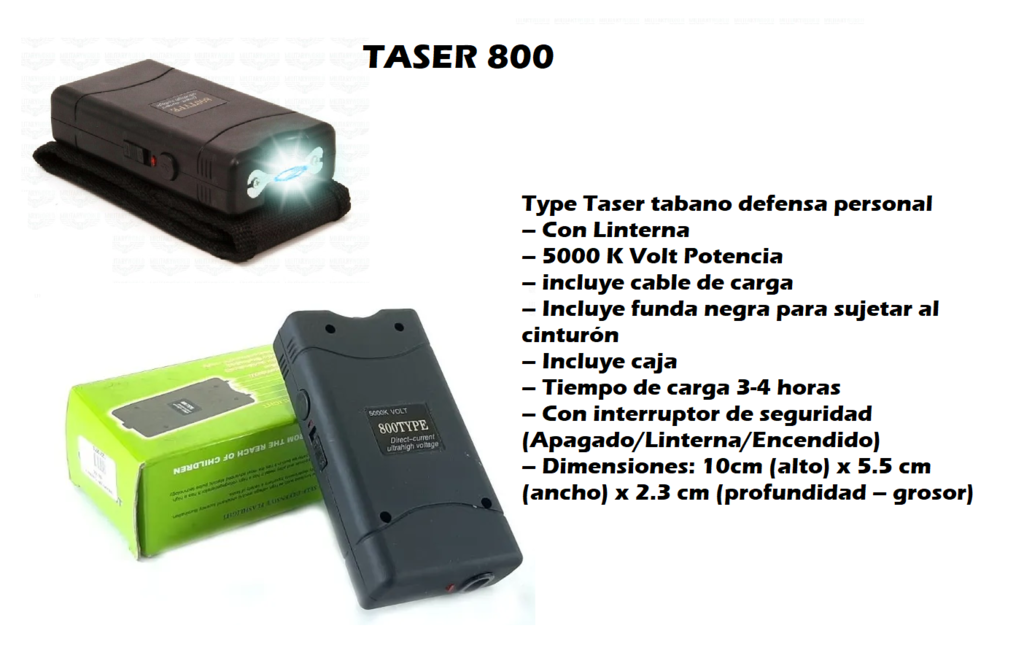 Taser Stun Gun Paralizador Electroshock Defensa Personal 30000v