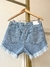 Short PORTMAN deflecado celeste con hotfix - comprar online