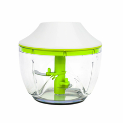 Picadora de vegetales VONNE, electrodoméstico de cocina con diseño transparente y detalles en verde, ideal para picar verduras.