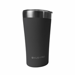 Vaso térmico KUSHIRO gris de 500ml con tapa de acero inoxidable.