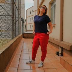 Calça Jogger Feminina Vermelha - Maria Zetta