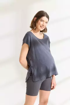 REMERA LATERAL gris acero - comprar online