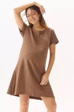 VESTIDO CUT RUSTICO chocolate - comprar online