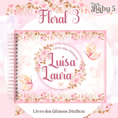 Livro do Bebê - Gêmeas Floral