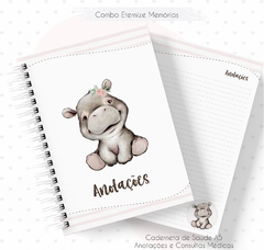Caderneta de Vacinas - Hipopótamo Menina - comprar online
