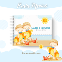 Livro do Bebê - Gêmeos Meninos - Praia