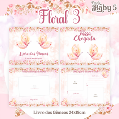 Livro do Bebê - Gêmeas Floral - comprar online