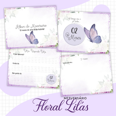 Álbum Mesversário - Floral Lilás - comprar online
