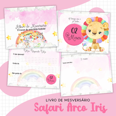 Álbum Mesversário - Safari Arco-íris Menina - comprar online