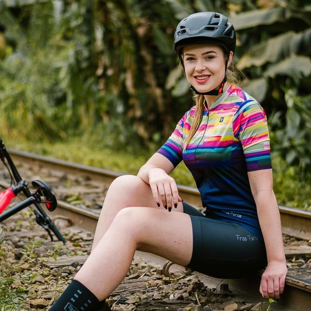 Camisa Ciclismo Feminina Free Force Sport Psicodelic Multicolor