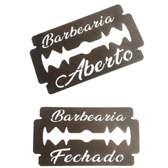 Placa Aberto/Fechado - (Barbearia)