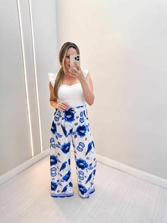 Pantalona estampada- azul - comprar online