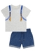 CONJUNTO BLUSA E SHORT DOG MESCLA E AZUL LUC BOO