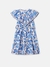 Vestido Animê azul floral com babados - comprar online