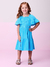 Vestido MOMI azul com elástico no busto - comprar online