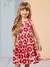 Vestido Animê floral vermelho fruit print