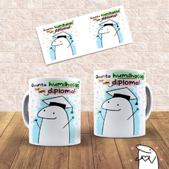 Caneca Xícara Engraçada Flork Bento | QUANTA HUMILHAÇÃO POR UM DIPLOMA