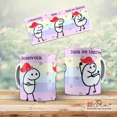 Caneca Xícara Engraçada Flork Bento | DESENROLA, BATE, JOGA DE LADINHO