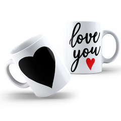 Caneca de Porcelana Romântica Love You