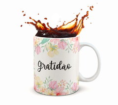 Caneca de Porcelana Florida Gratidão