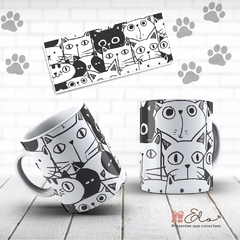 Caneca de Porcelana Pet Cat Black or White